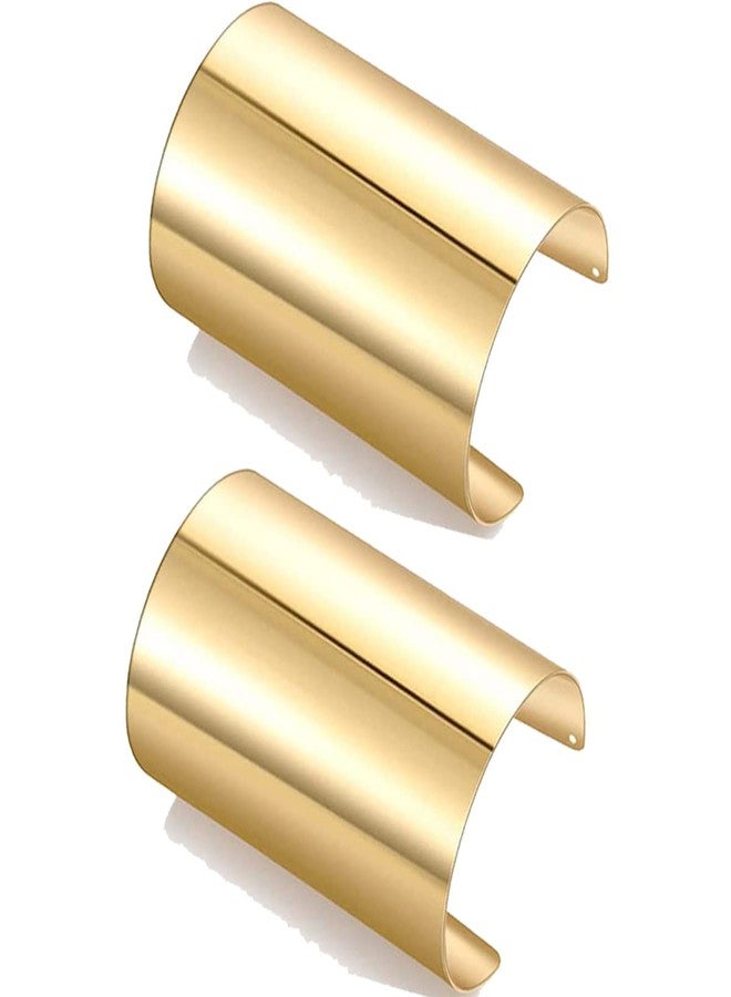 FIRAZIO 2 Pcs Cuff Bangle Bracelet for Women Open Wide Wire Bracelets Gold Wrist Cuff Wrap Bracelet - Image 1